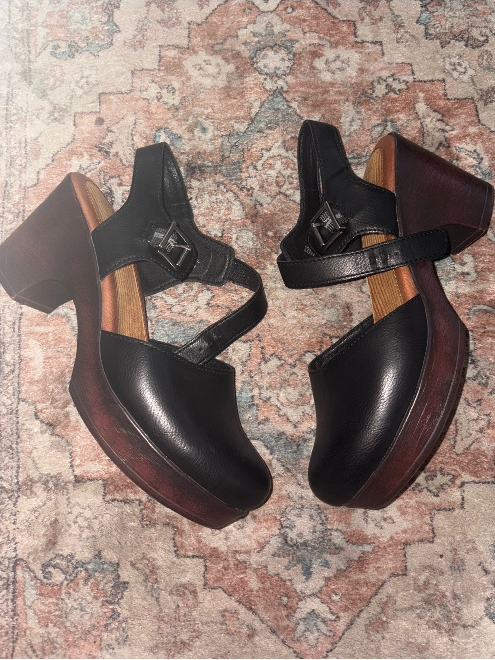 BOC Boho Platform Natasha Clogs Size 9 Black